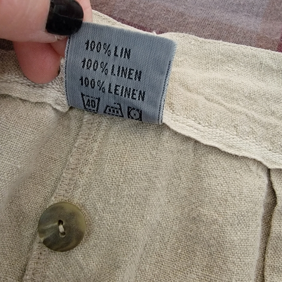 Vintage Pure Nature Earthy High Rise Relaxed Fit Linen Pants Size Large - Picture 9 of 15